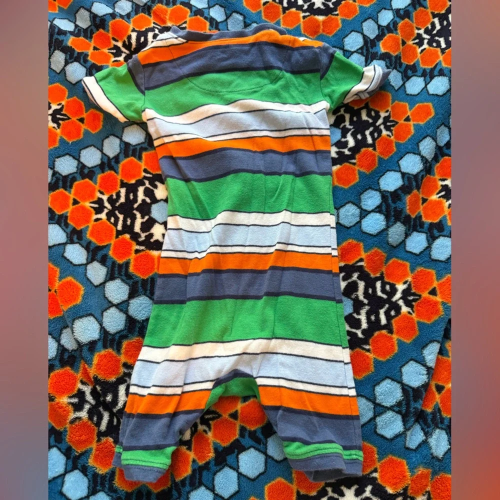 Gap Stripe Cotton Zip up shorts Onesie Baby Boy